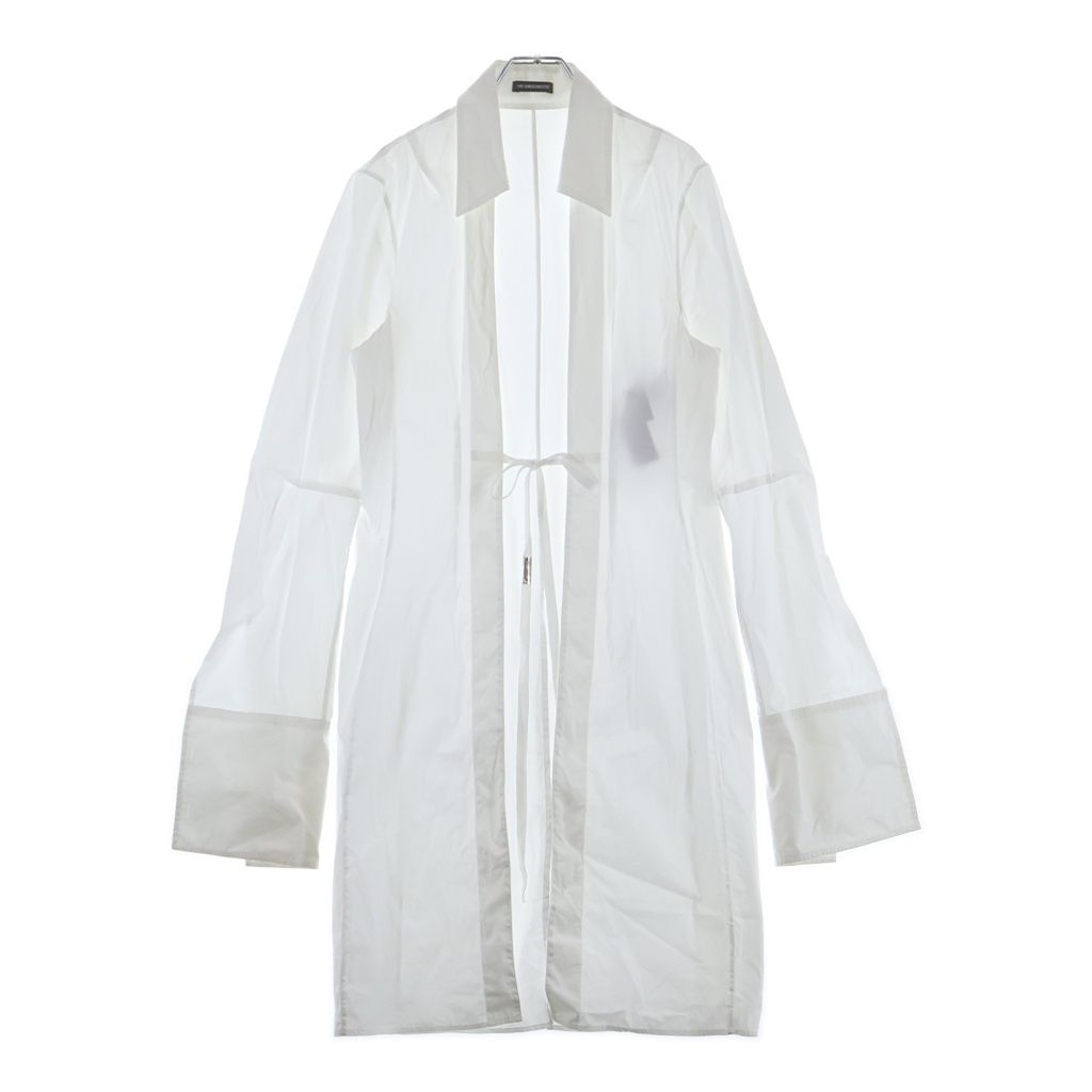 ANN DEMEULEMEESTER (アンドゥムルメステール) LAMBRECHT OPEN FRONT FITTED SHIRT オープンフロントシャツ 長袖シャツ ホワイト B0011617FA354001