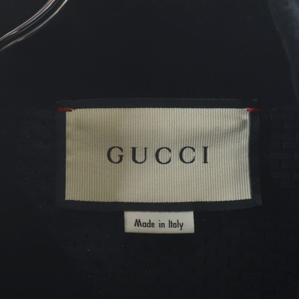 GUCCI グッチ フロントロゴジップアップジャケット ベロアジャケット ブラック GUCCI (グッチ) フロントロゴジップアップジャケット ベロアジャケット