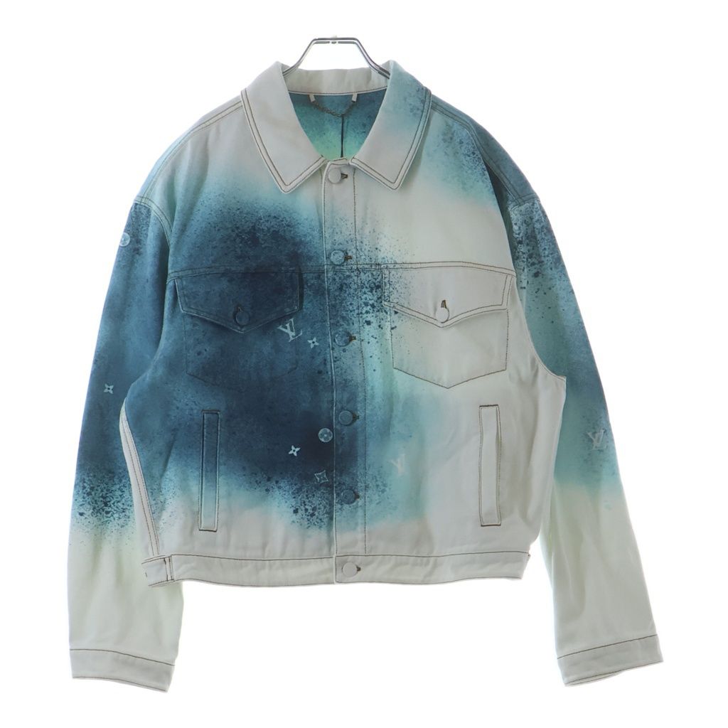 LOUIS VUITTON (ルイヴィトン) 23SS スプレーモノグラムデニムトラッカージャケット ホワイト/ブルー RM231M U14 HOA10W