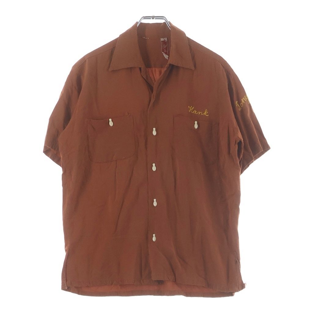 VINTAGE (ヴィンテージ) 60S VINTAGE AIR-FLO S/S BOWLING SHIRT ヴィンテージ 半袖レーヨン ボーリングシャツ オレンジ