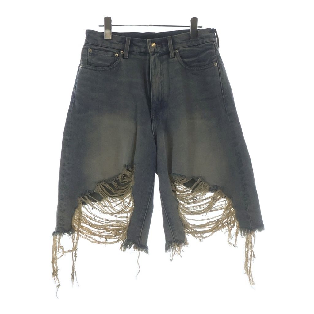 JUN / NAKAYAMA (ジュンナカヤマ) JN RIPPED DENIM SHORTS クラッシュショートデニムパンツ インディゴ
