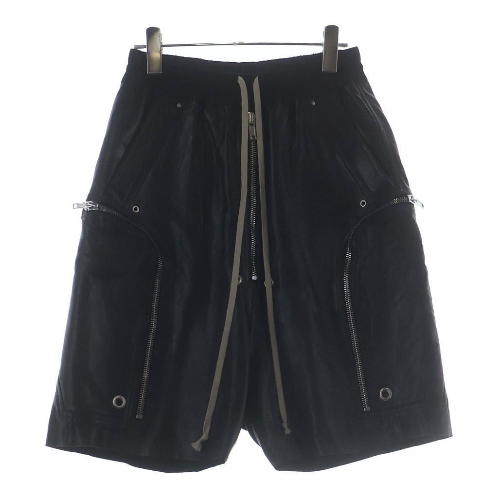 Rick Owens (リックオウエンス) Bauhaus Bela Leather Shorts RU02D6392-LBW バウハウス レザーショートパンツ ブラック