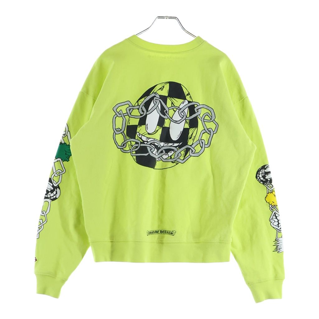 CHROME HEARTS (クロムハーツ) ×MATTY BOY PPO CHAIN GAME ×MATTY BOY PPO CHAIN GAME マッティボーイ チェーンゲーム プリント クルーネック スウェットトレーナー イエロー