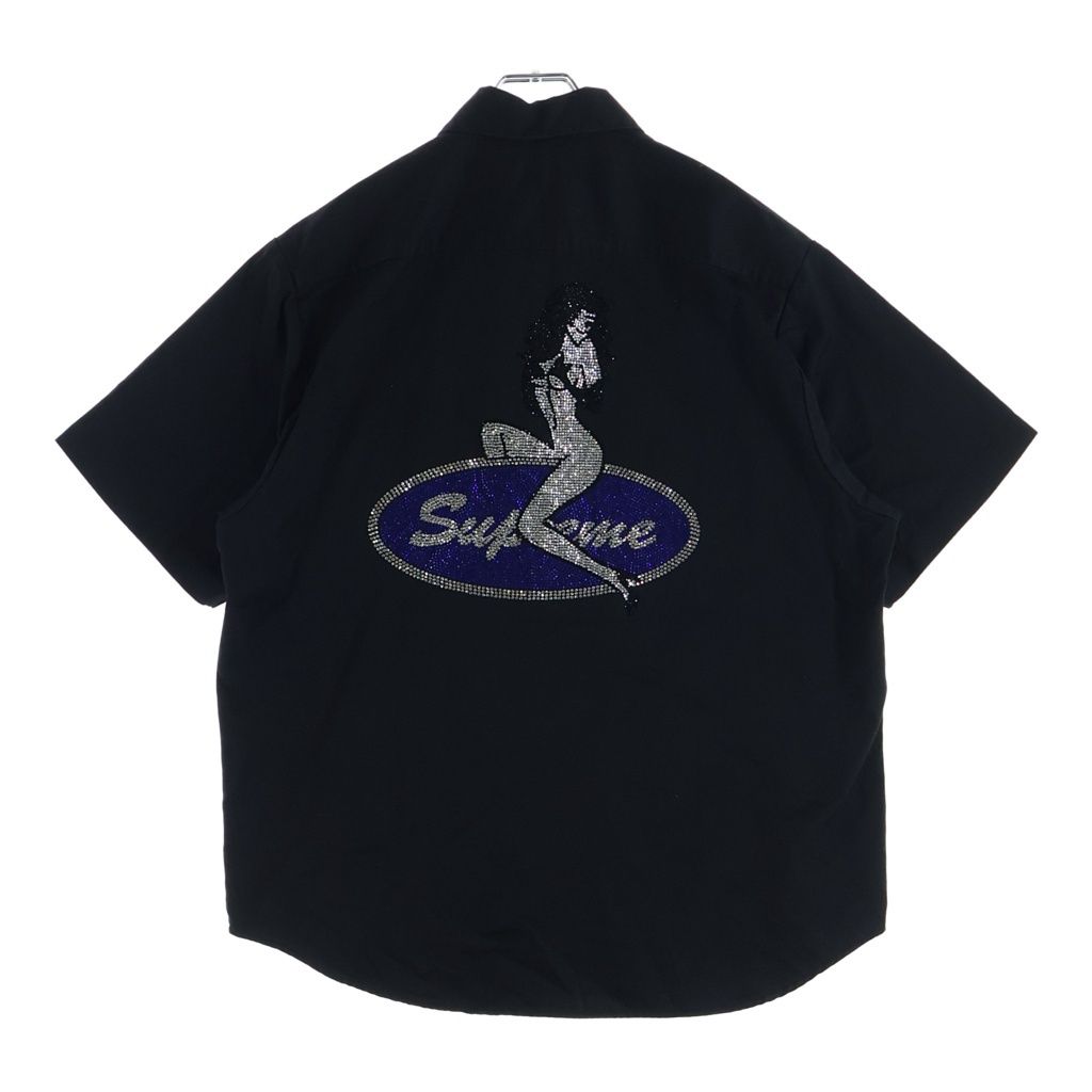 SUPREME (シュプリーム) 25SS Rhinestone Pin Up Work Shirt ラインストーン ピンナップ ワークシャツ ブラック