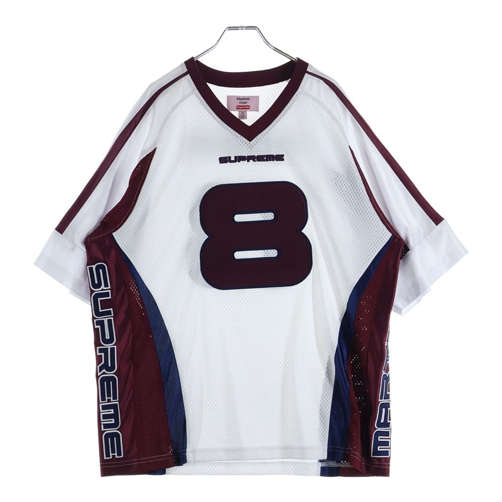 SUPREME (シュプリーム) 24AW x Martine Rose Football Jersey マーティンローズ フットボール ジャージ ゲームシャツ ホワイト/ワインレッド