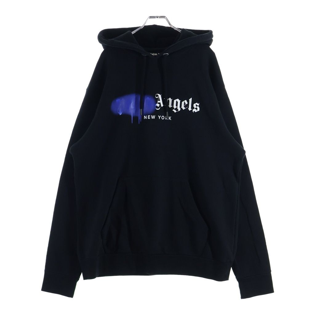 Palm Angels (パームエンジェルス) 21AW St.Moritz Heart Sprayed Hoody サンモリッツ ハート スプレード フーディー プルオーバーパーカー ブラック PMBB003S221FLE017