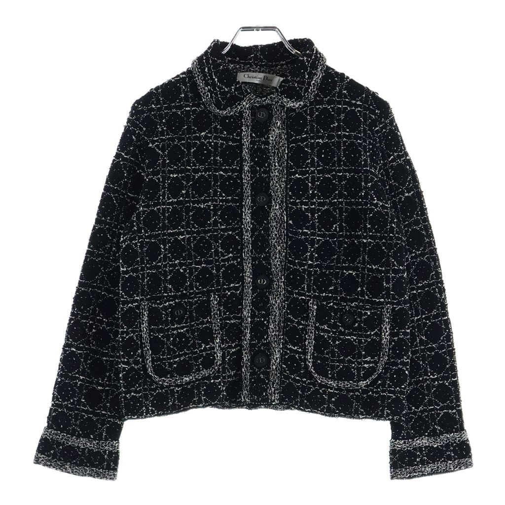Christian Dior (クリスチャンディオール) 24SS マクロカナージュ テクニカル ツイード ジャケット ブラック 424V53AM752 レディース