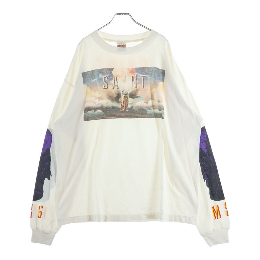 SAINT PICTURES 長袖カットソー ホワイト SAINT MICHAEL (セントマイケル) 24AW SAINT PICTURES 両面プリント
