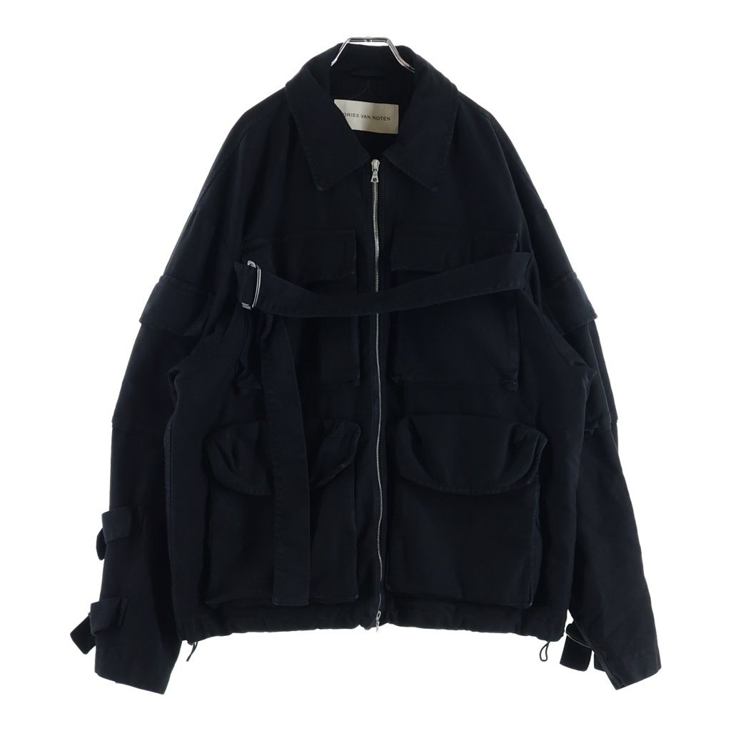 DRIES VAN NOTEN (ドリスヴァンノッテン) VONAC BIS GD 7333 M.W.JACKET black ミリタリーマルチカーゴポケットジップアップジャケット ブラック