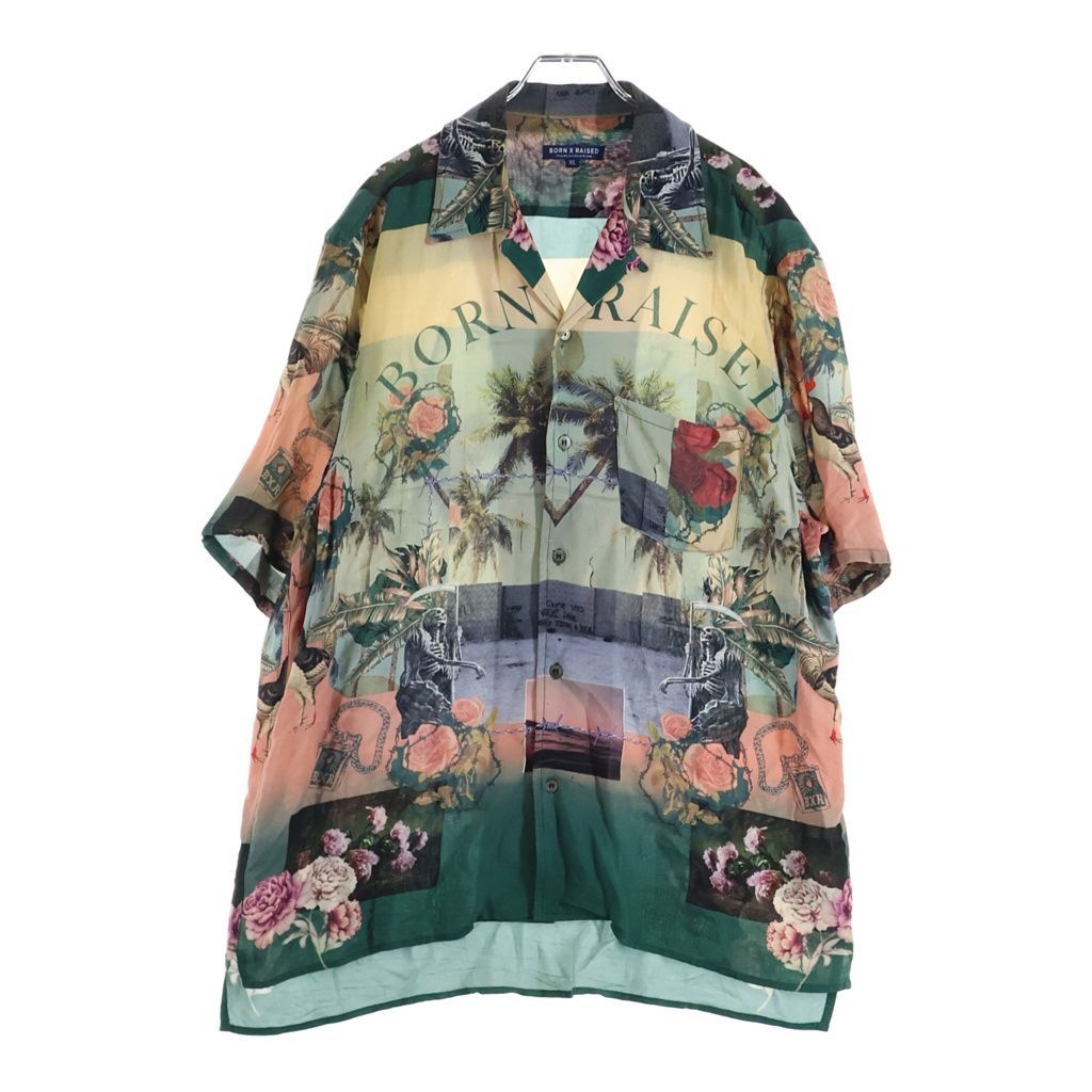 BORN X RAISED (ボーンアンドレイズド) Indian Summer Print Button Up Shirt インディアン サマー プリント ボタン アップ 半袖シャツ マルチ