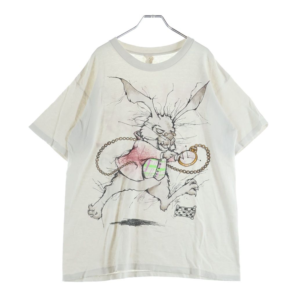 VINTAGE (ヴィンテージ) 90's Alice in Wonderland Tee 不思議の国のアリス 白うさぎ 半袖Tシャツ カットソー ホワイト