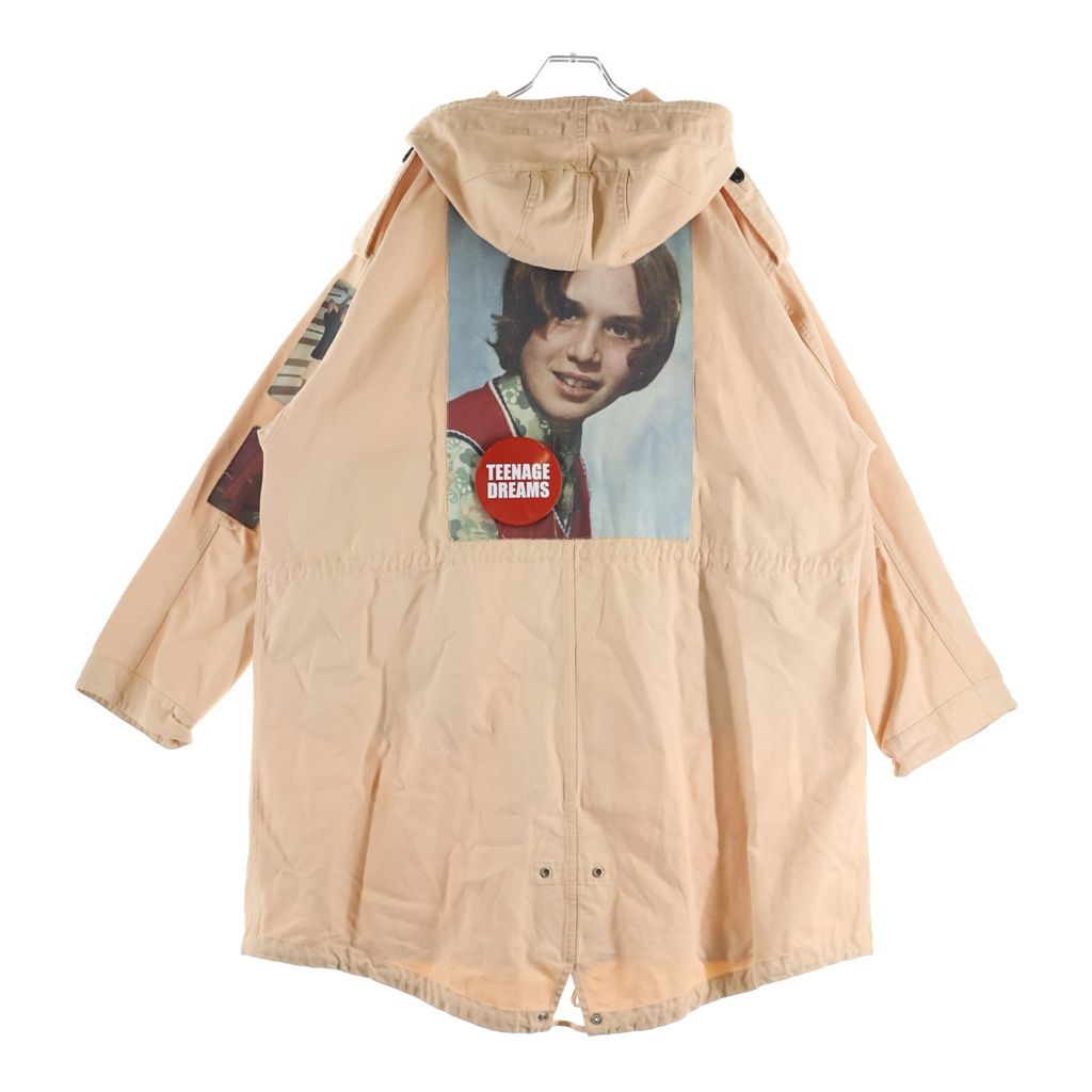 RAF SIMONS (ラフシモンズ) 21SS MEDIUM LENGTH DENIM PARKA ミディアム レングス デニム モッズコート フーデッドコート ピンク 211-M710