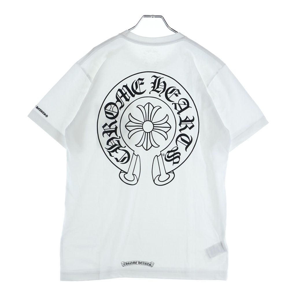 CHROME HEARTS (クロムハーツ) CH T-SHIRT バックホースシュープリント 半袖Tシャツ ホワイト