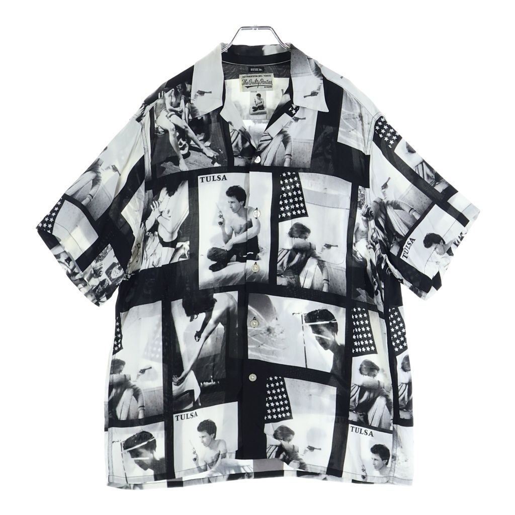 WACKO MARIA (ワコマリア) LARRY CLARK TULSA HAWAIIAN SHIRT ラリークラーク タルサ ハワイアンシャツ 半袖シャツ ブラック/ホワイト