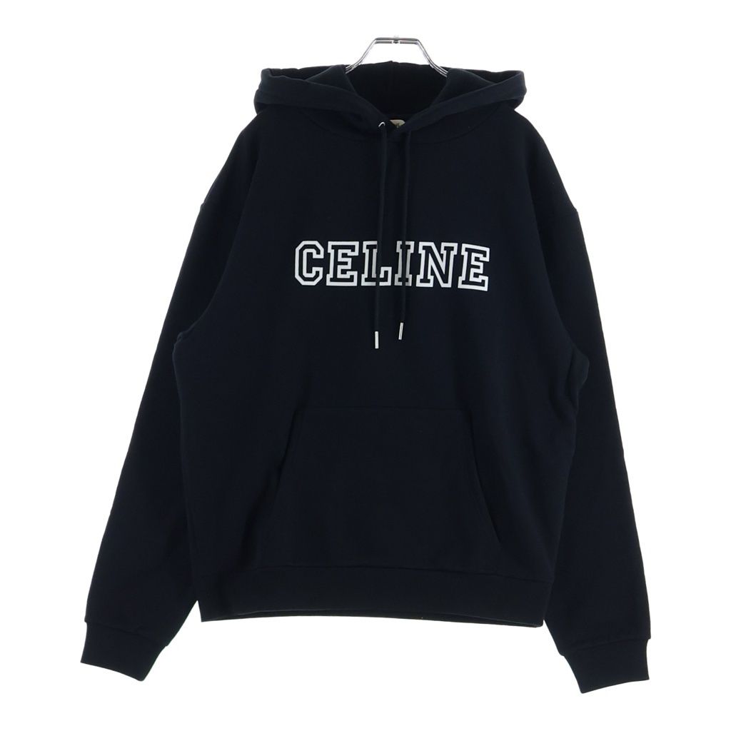 CELINE (セリーヌ) OVERSIZED HOODIE オーバーサイズ ロゴデザイン フーデッド スウェット パーカー ブラック RY07W670Q.38AW