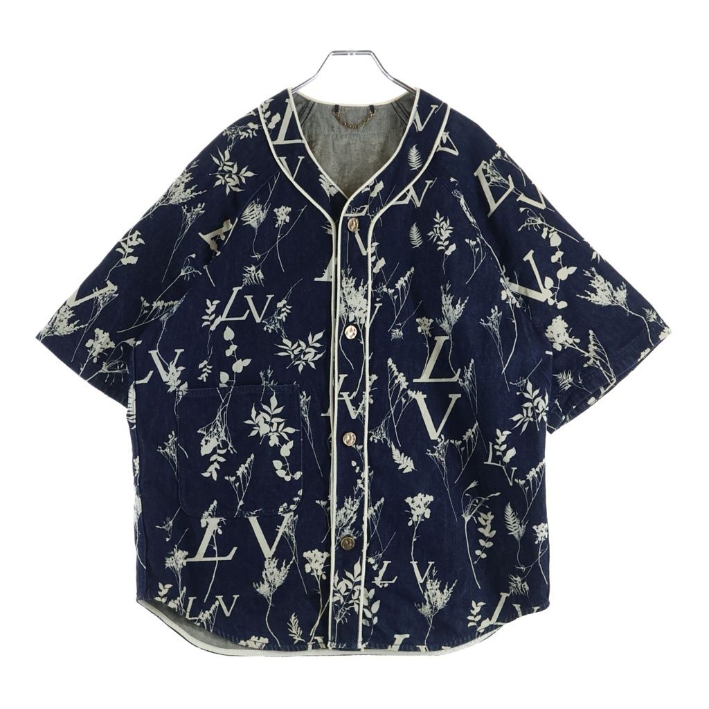LOUIS VUITTON (ルイヴィトン) 20AW LVリーフ デニム ベースボール 半袖シャツ インディゴ RM202M VFV HJS15W 82,583円