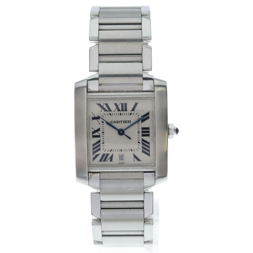 Cartier (カルティエ) タンクフランセーズLM 白文字盤 SS/AT ステンレス オートマ 自動巻き 腕時計 W51002Q3 メンズ