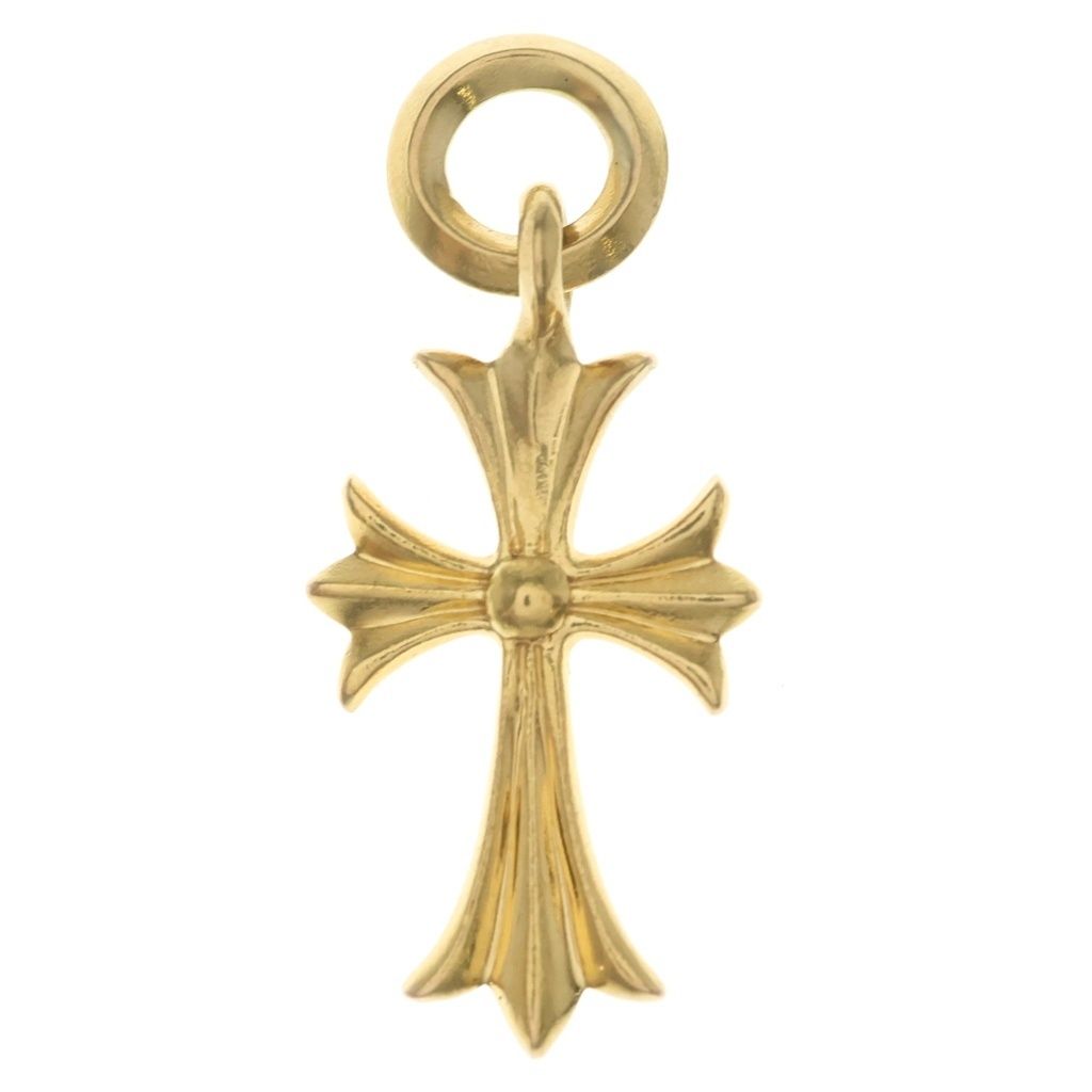 CHROME HEARTS (クロムハーツ) 22K TINY CH CROSS タイニーCHクロス ペンダントトップ ゴールド BCA051