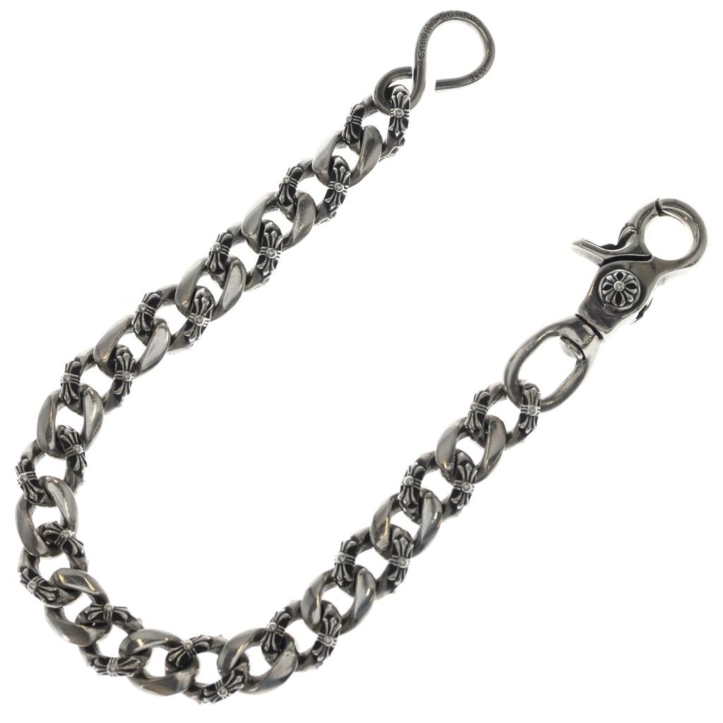 CHROME HEARTS (クロムハーツ) FANCY SHORT-S/1クリップショートファンシー ウォレットチェーン シルバー BCA076