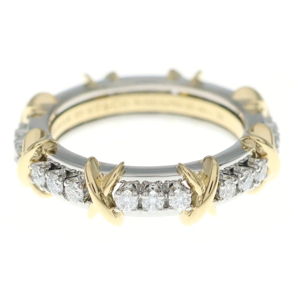 TIFFANY & Co. (ティファニー) ナローリング ジャン シュランバージェ ダイヤモンド Pt950 Au750 0.60ct #36 指輪 ジュエリー