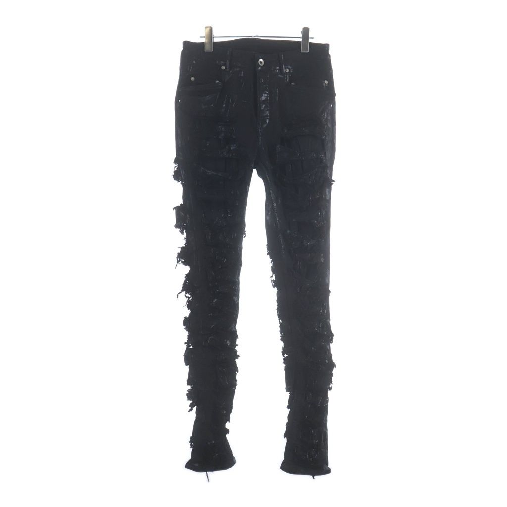 Rick Owens (リックオウエンス) SLASHED TYRONE CUT BLACK FOIL COATED