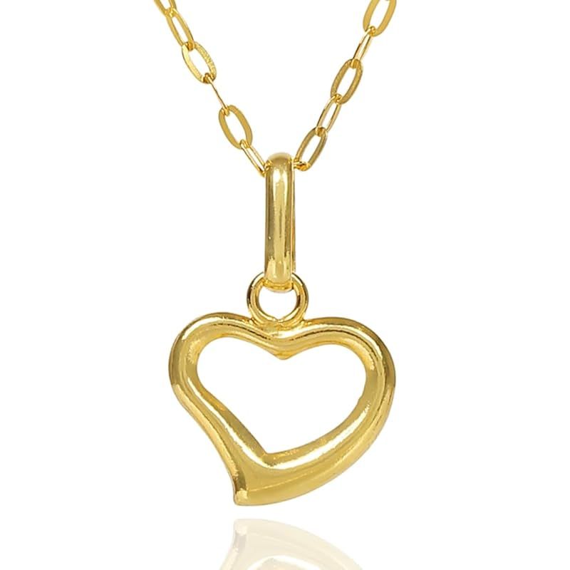 [Jewelico] K18 18金 18K ハート オープンハート ネックレス ペンダント silver925 シルバー925 40 S