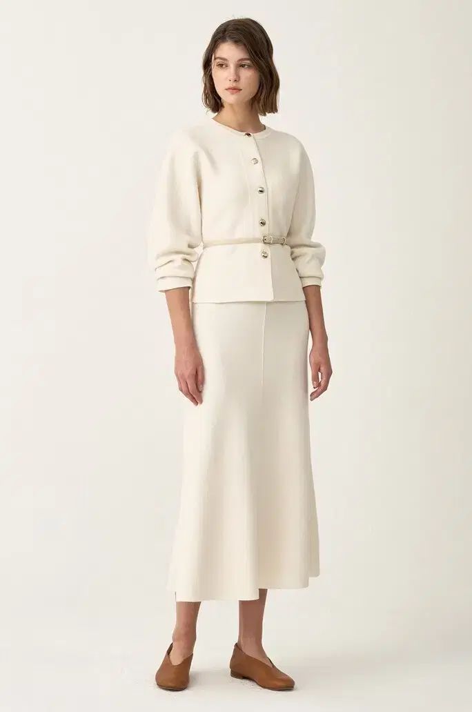 the CASHMERE ベルト付き カシミア ニットジャケット