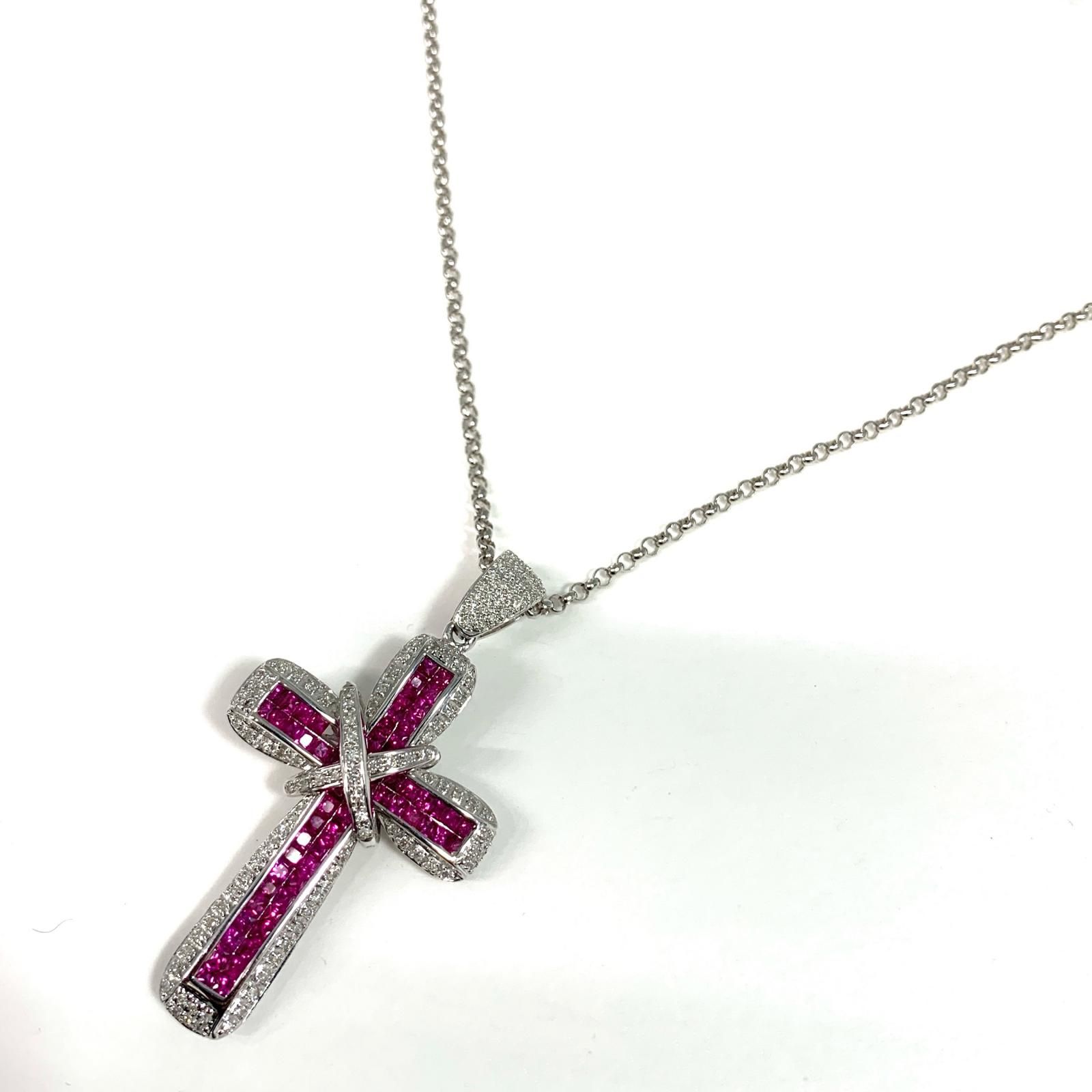【物流センター】 中古 K18WG ホワイトゴールド ネックレス 【129】