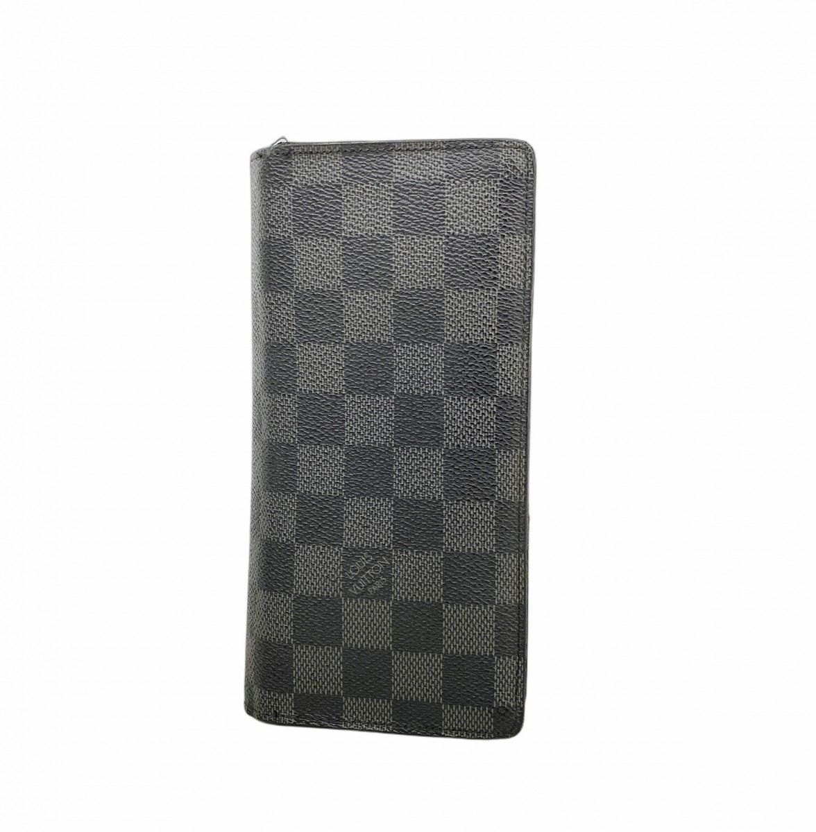 【6fa0704-k】ルイヴィトン 長財布 ダミエ・グラフィット ポルトフォイユブラザ N62665 ブラック グレー【中古】メンズ
