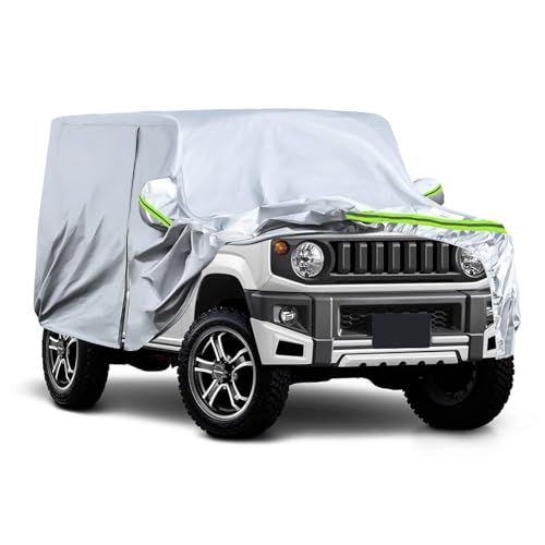 車 カバー スズキ ジムニー シエラ JB23/JB33/JB43/JB53/JB64/JB74 1998-2023 ボディカバー 裏起毛 厚手 防水防塵防輻射紫外線 黄砂対策 弾力な防風ロープ付き 四季対応 品質保証 シルバーma cb1e04f0