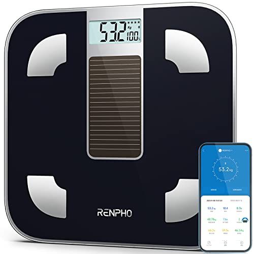 RENPHO Elis Solar 1 - スマート体組成計 レンフォ 体重計 ソーラー式 体組成計 スマホ連動 第二世代 ソーラー充電式 13種類健康項目 高精度 Bluetooth対応 体脂肪計 スマートスケール 強化ガラストップ 日本語 3c321c4b