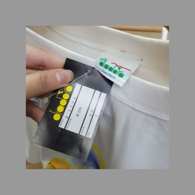 90s Diadora バッジョ Tシャツ L デッドストック 激レア ディアドラ 1994年 ワールドカップ 【残り2着！】Diadora ロベルト