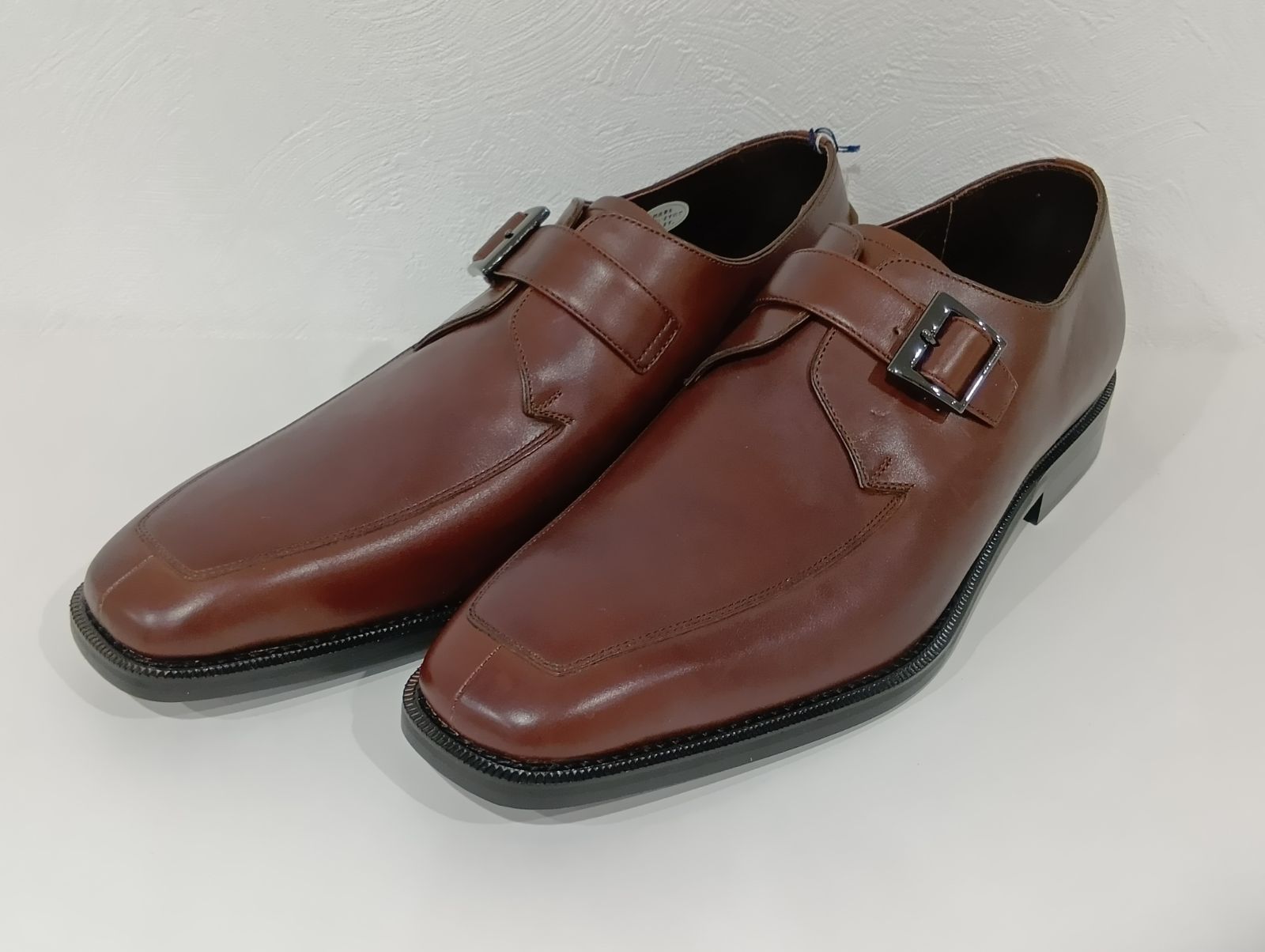 【新品未使用】バーバリー モンクストラップ ビジネスシューズ 茶 27cm［店舗番号S］