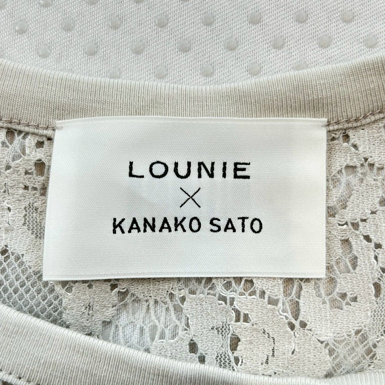 LOUNIE × KANAKO SATO ルーニィ コラボ レーストップス 半袖 Tシャツ 