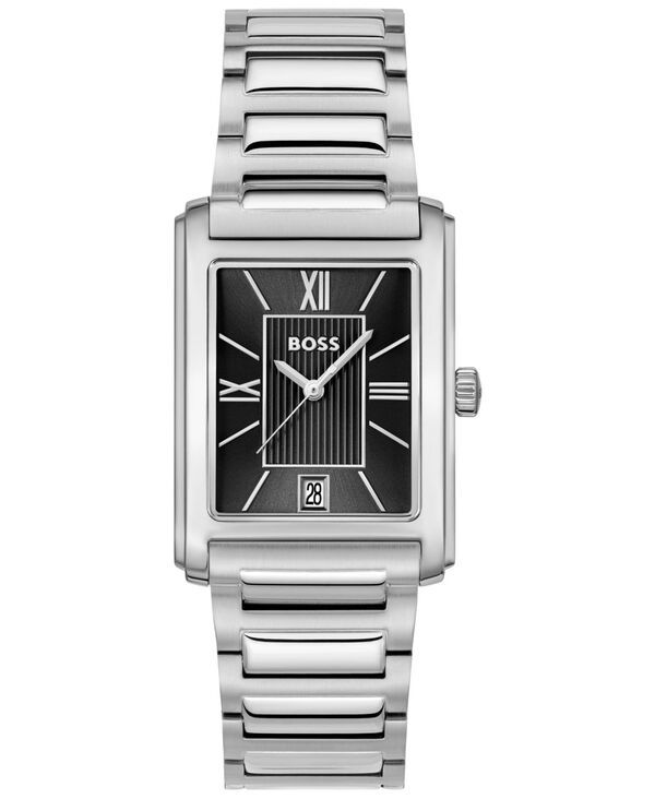 ヒューゴボス メンズ アクセサリー 腕時計 Tシャツ Hugo Boss Mens Principle Dress Quartz Basic Calendar Stainless Steel Watch 28 x 39mm Silvertone シルバー