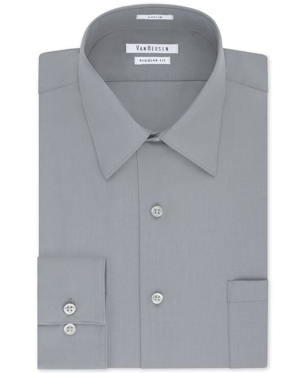ヴァンハウセン メンズ トップス シャツ Van Heusen Mens Poplin Dress Shirt Classic Athletic Fit Greystone