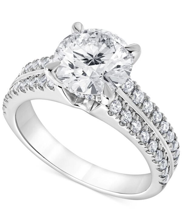 バッジェリーミシュカ レディース アクセサリー リング Badgley Mischka IGI Certified Lab Grown TwoRow Diamond Engagement Ring 3 ctw in 14k Yellowhite orose W