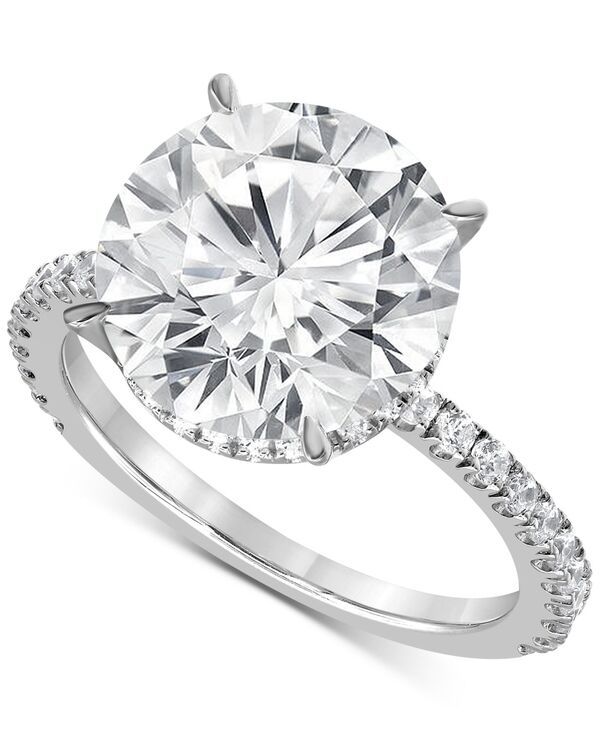 バッジェリーミシュカ レディース アクセサリー リング Badgley Mischka Certified Lab Grown Diamond Hidden Halo Engagement Ring 4 ctw in 14k White Gold ホワイト
