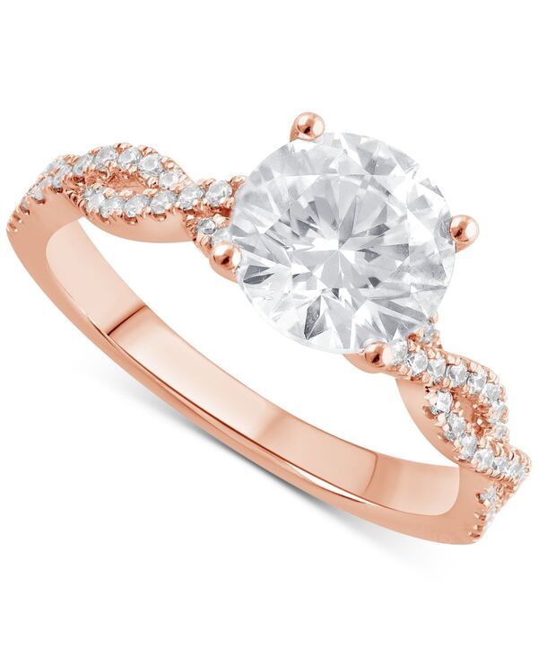 バッジェリーミシュカ レディース アクセサリー リング Badgley Mischka Certified Lab Grown Diamond Twist Engagement Ring 2 ctw in 14k Rose Gold ゴールド