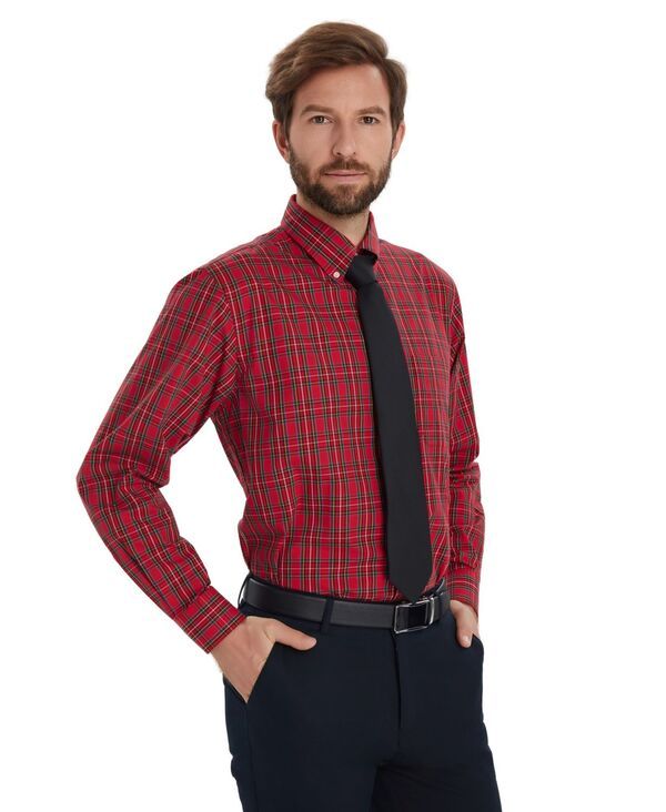 クラブルーム メンズ トップス シャツ Club Roomenstewartartan RegularFit Dresshirt Red レッド