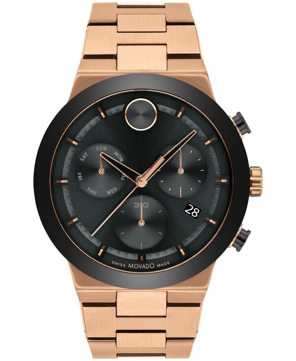 モバド メンズ アクセサリー 腕時計 Movado Mens Bold Fusion Swiss Quartz Chronograph Bronze PVD Bracelet Watch 44mm Bronze
