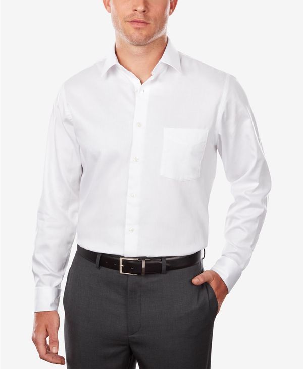 ヴァンハウセン メンズ トップス シャツ レギュラーフィット Tシャツ Van Heusen Mens ClassicRegular Fit Stretch Wrinkle Free Sateen Dress Shirt White ホワイト