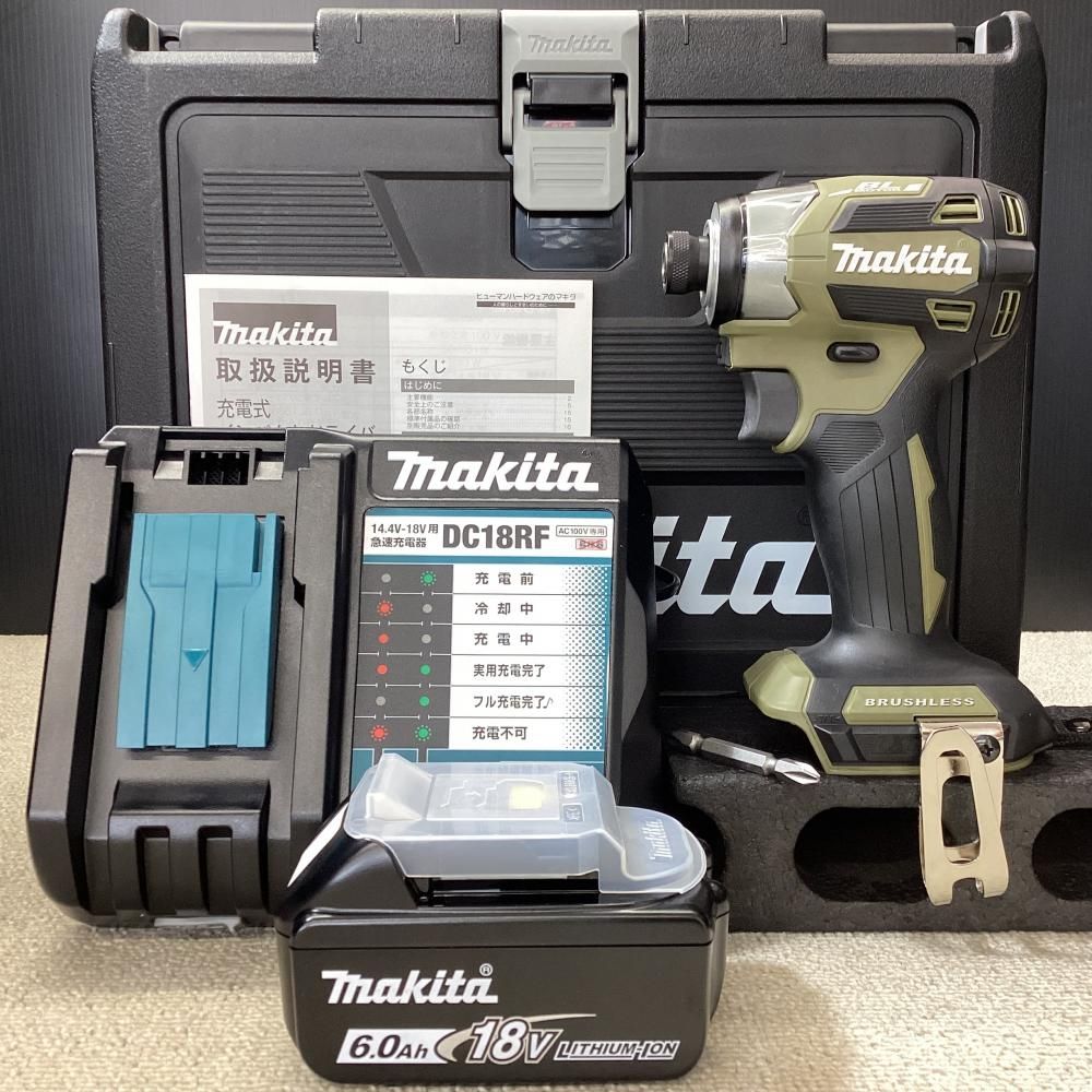【未使用】makita/マキタ TD173D 18V充電式インパクトドライバ オリーブ(バッテリー1個+充電器+ケース付)【203】