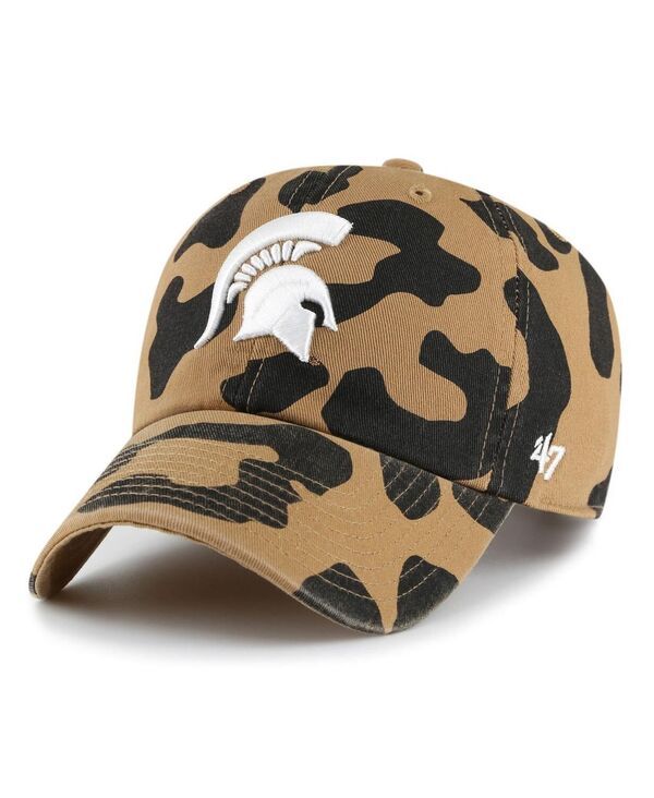 47 ブランド レディース アクセサリー 帽子 47 Brand Womens Michigan State Spartans Rosette Leopard Clean Up Adjustable Hat Brown ブラウン