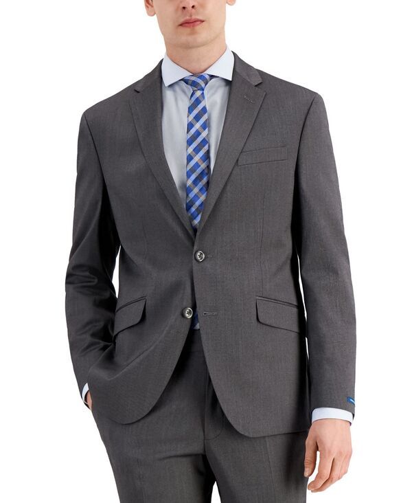ケネスコール メンズ アウター ジャケット・ブルゾン ジャケット Kenneth Cole Reaction Mens TechniCole Suit Separate SlimFit Suit Jacket Light Grey グレー