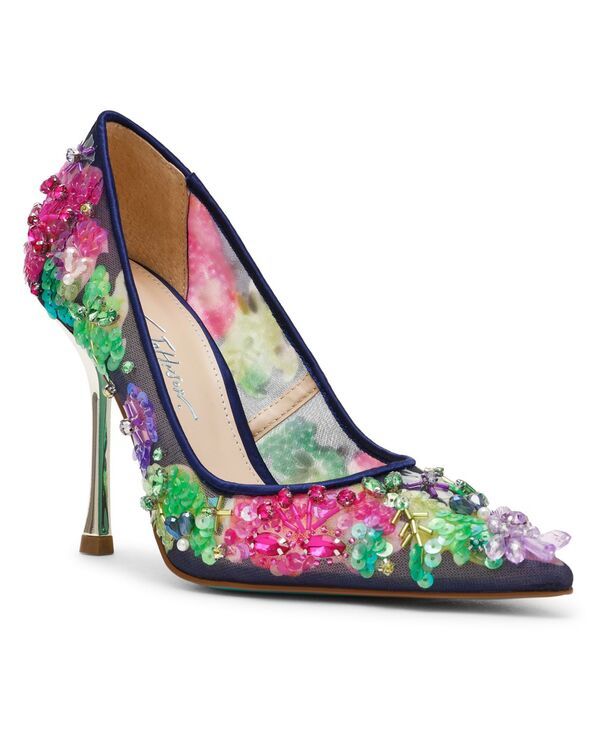 ベッツィジョンソン レディース シューズ パンプス メッシュ Betsey Johnson Womens Netta Mesh SlipOn Pumps Navy Multi ネイビー
