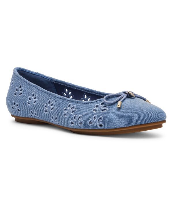 アンクライン レディース シューズ パンプス キャップ Anne Klein Womens Luci Eyelet Cap Toe Ballet Flats Denim デニム