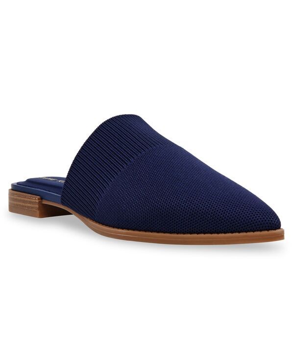 アンクライン レディース シューズ パンプス ニット Anne Klein Womens Vassar Pointed Toe Knit Mules Navy Knit ネイビー
