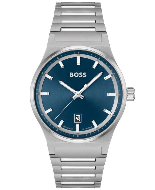 ヒューゴボス メンズ アクセサリー 腕時計 Tシャツ Hugo Boss Mens Candor Quartz Basic Calendar Stainless Steel Watch 41mm Silver シルバー