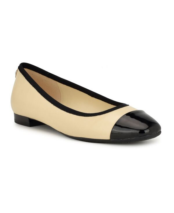 ナインウェスト レディース シューズ パンプス Nine West Womens Ollin 9X9 SlipOn Square Toe Dress Flats Light Natural Leather Multi マルチカラー